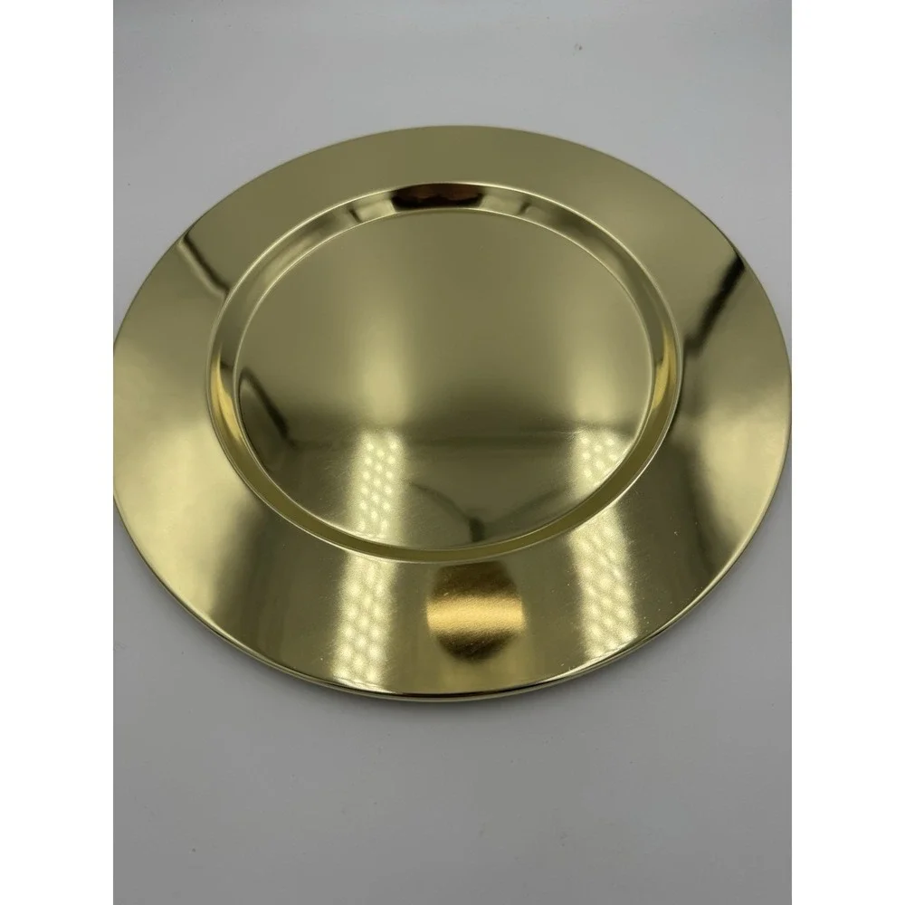 Images Set If 2 Brass Charger Plates
